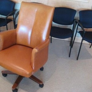 Bernhardt Camel Leather Conference Chairs