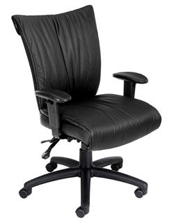 Black Leather Mid Back Executive Chair