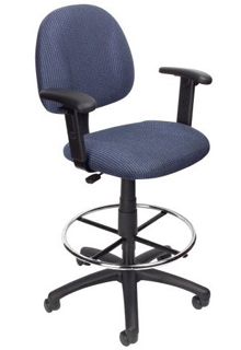 Contoured Back & Seat - Adjustable Height Arms - Blue