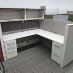 New Haworth Office Cubicle with Locking Drawers